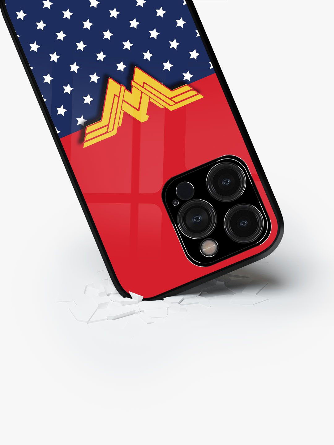 

macmerise Superhero Printed iPhone 15 Pro Back Case Mobile Accessories, Red