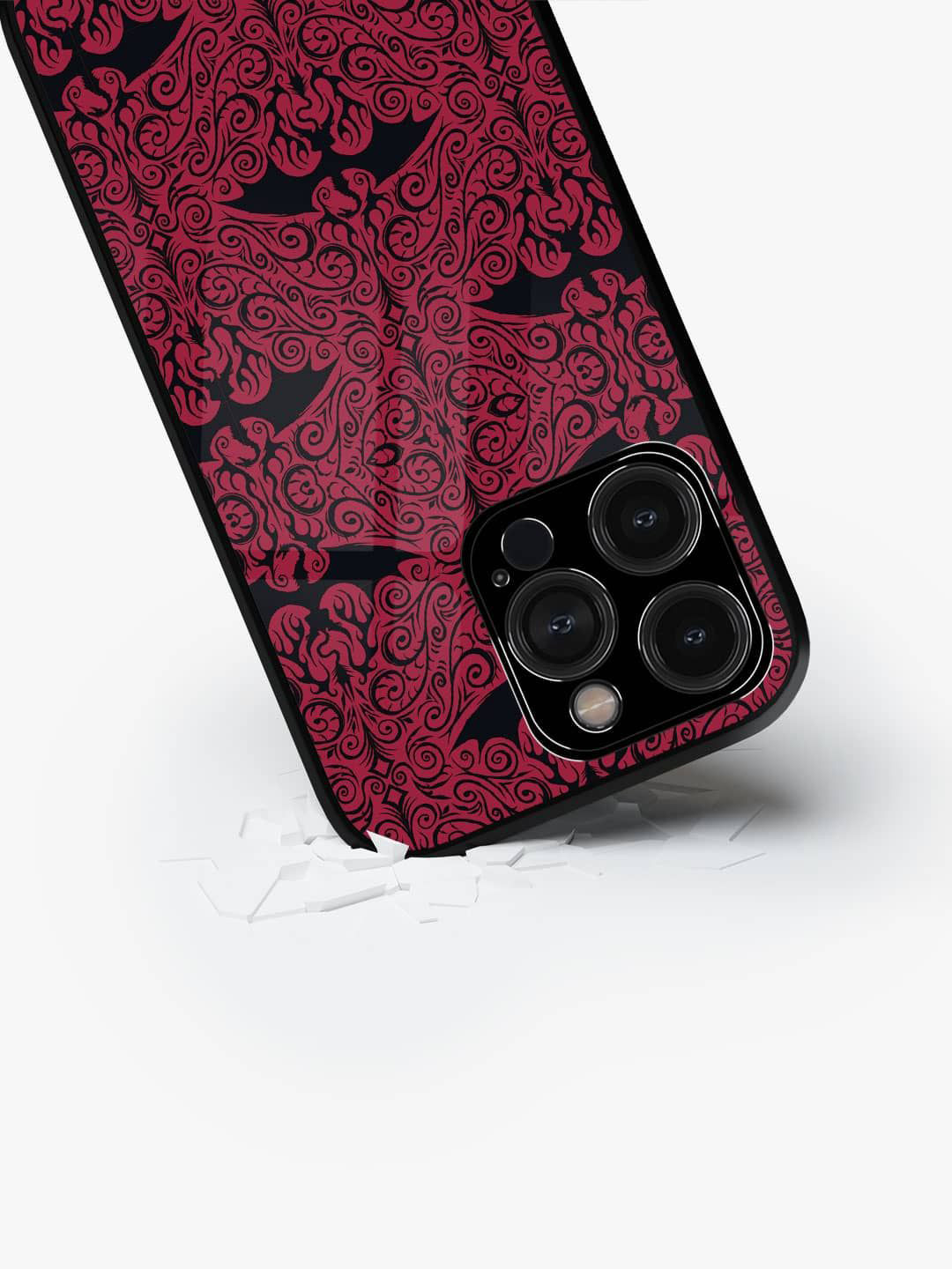 

macmerise Superhero Printed iPhone 15 Pro Back Case Mobile Accessories, Red