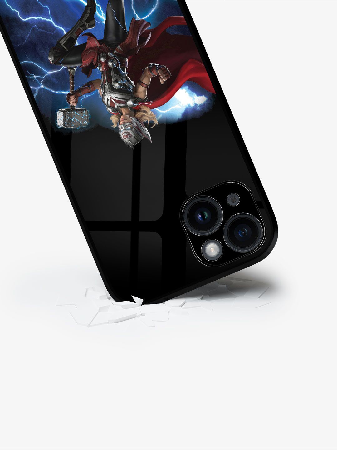 

macmerise Superhero Printed iPhone 15 Plus Back Case Mobile Accessories, Black