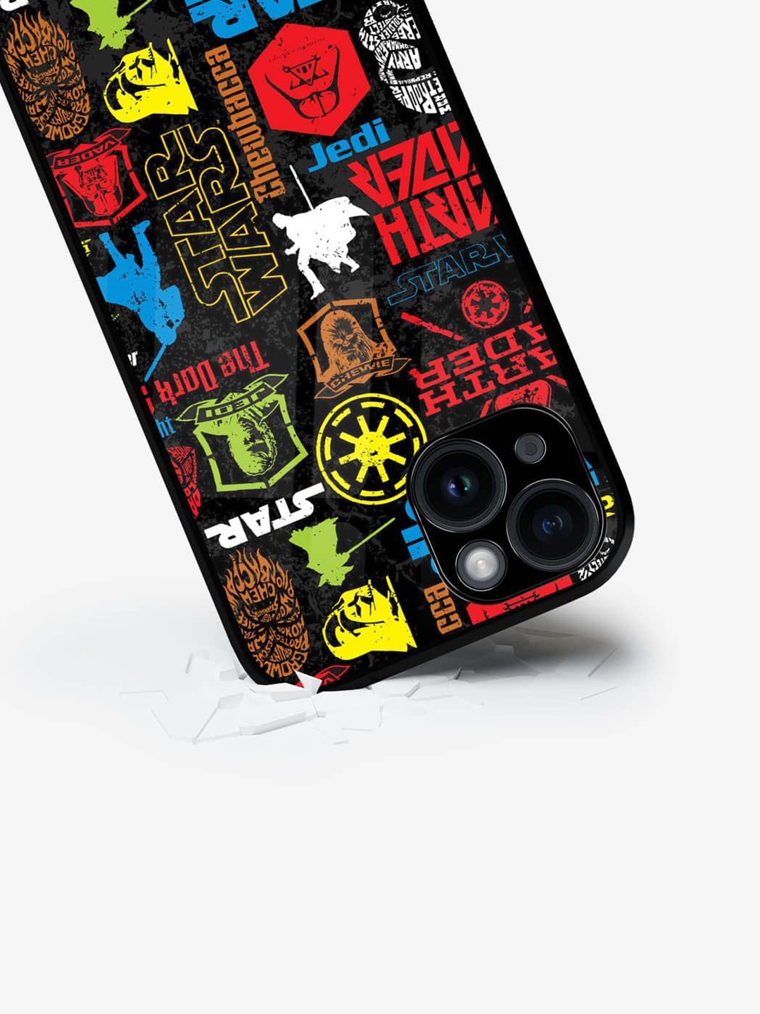 

macmerise Cartoon Characters Printed iPhone 15 Back Case Mobile Accessories, Black