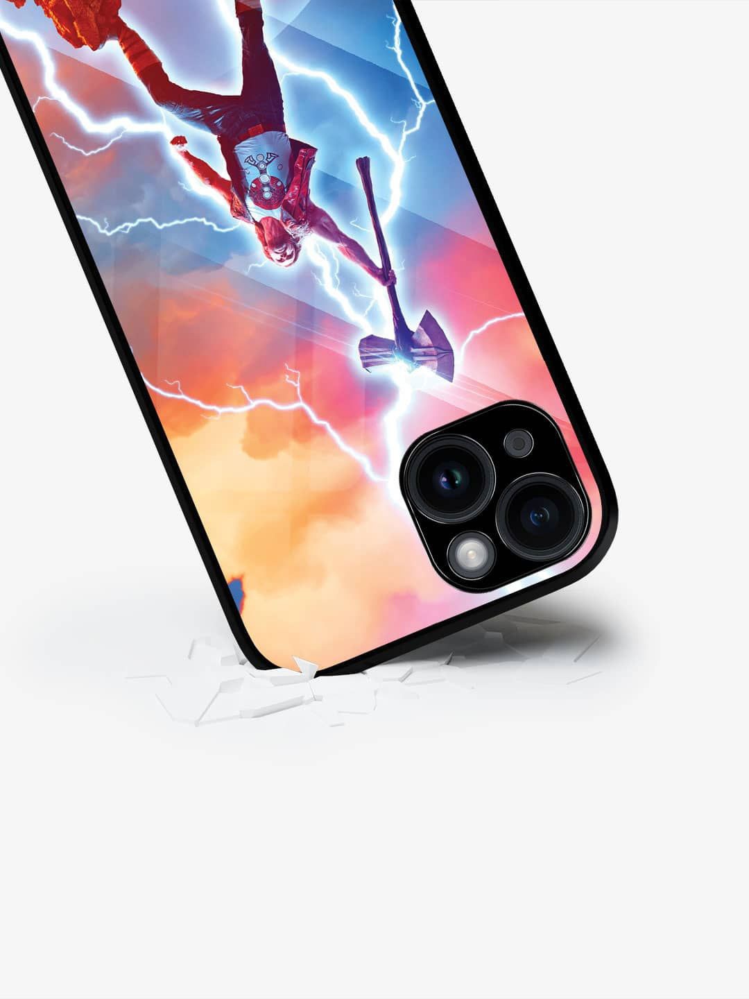 

macmerise Superhero Printed iPhone 15 Plus Back Case Mobile Accessories, Red