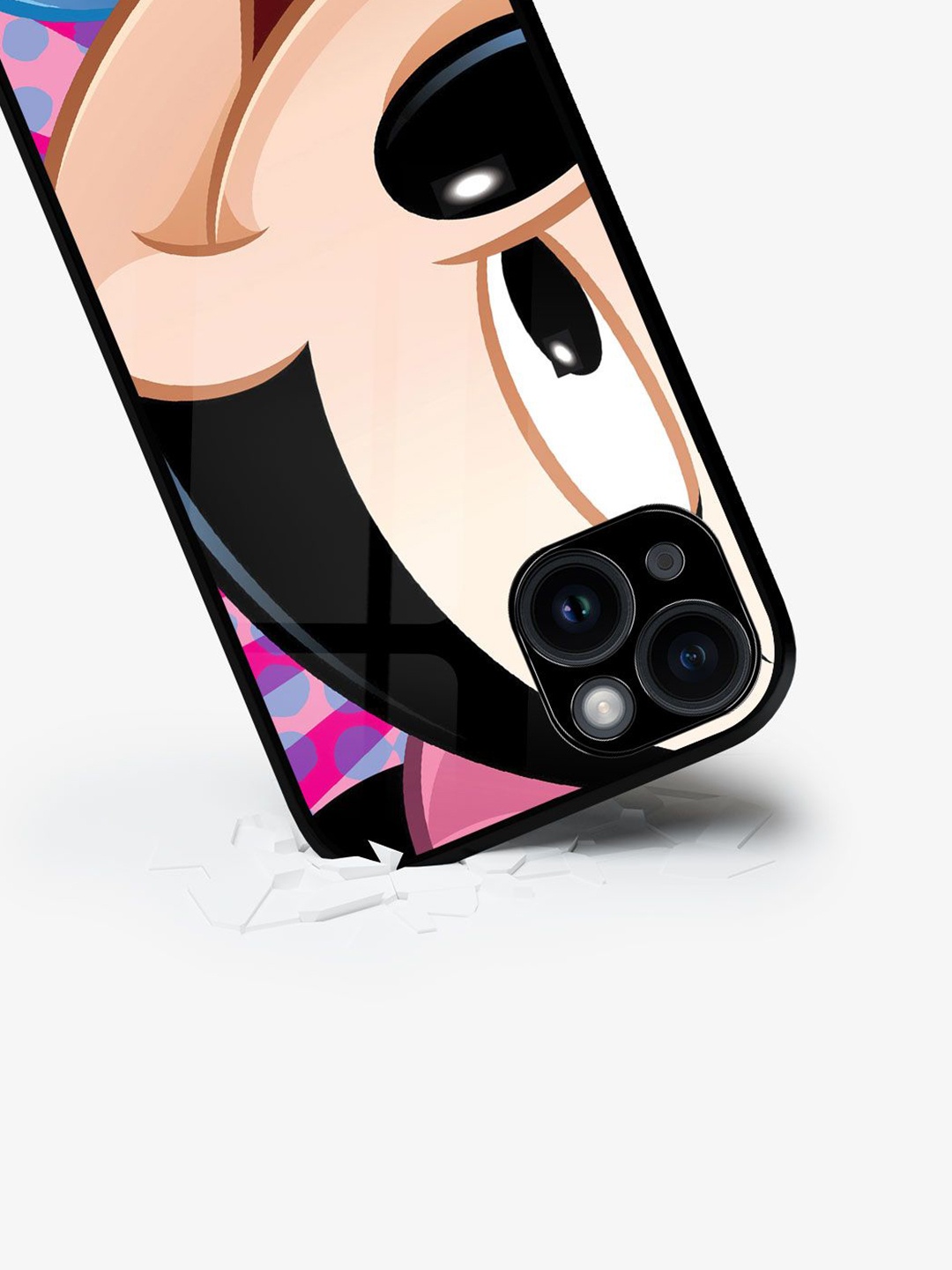 

macmerise Cartoon Characters Printed iPhone 15 Back Case Mobile Accessories, Black