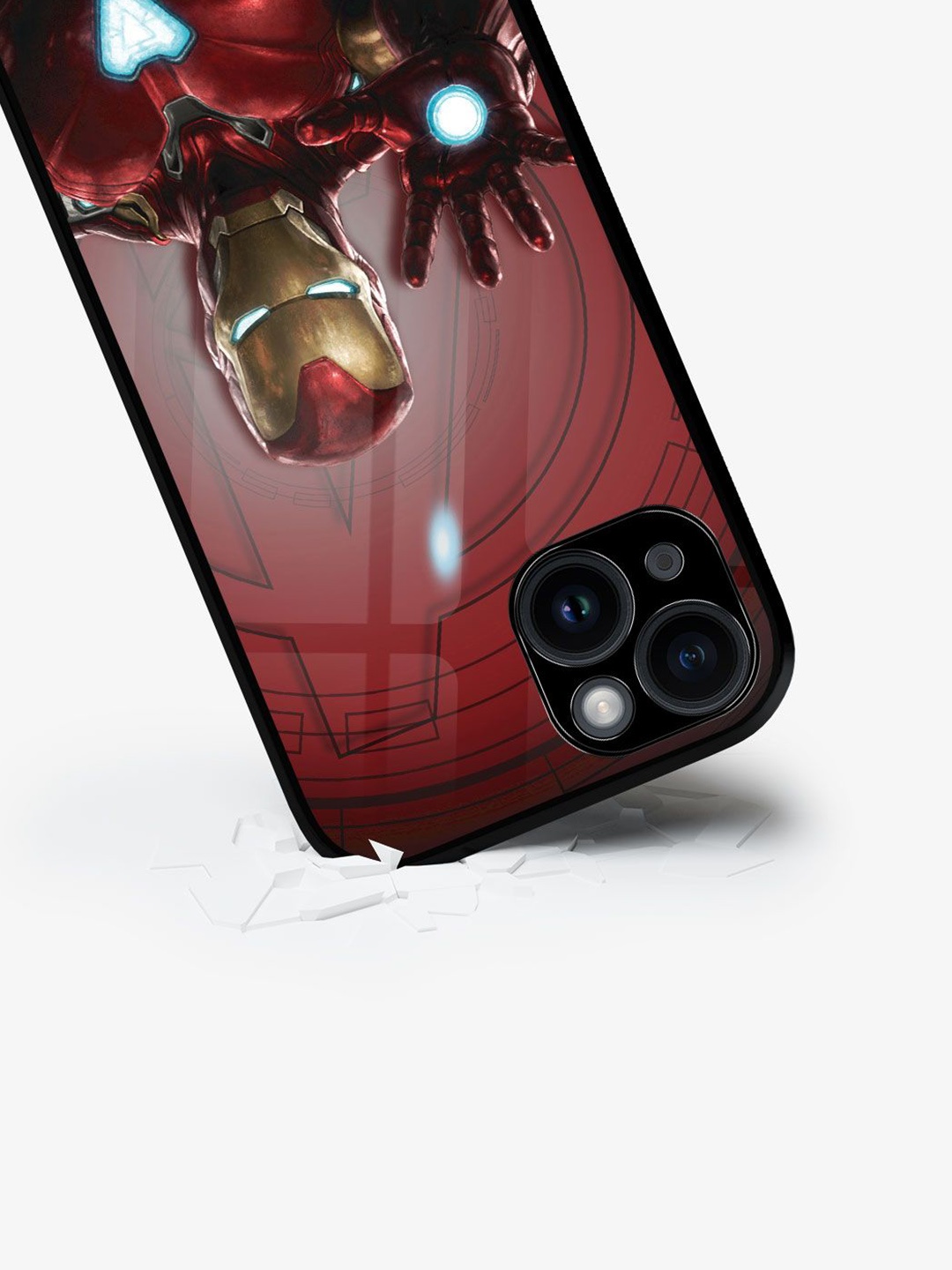 

macmerise Superhero Printed iPhone 15 Plus Back Case Mobile Accessories, Red