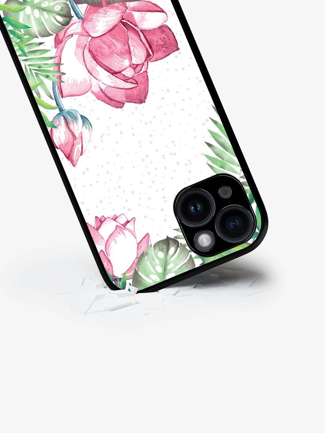 

macmerise Floral Printed iPhone 15 Back Case Mobile Accessories, White