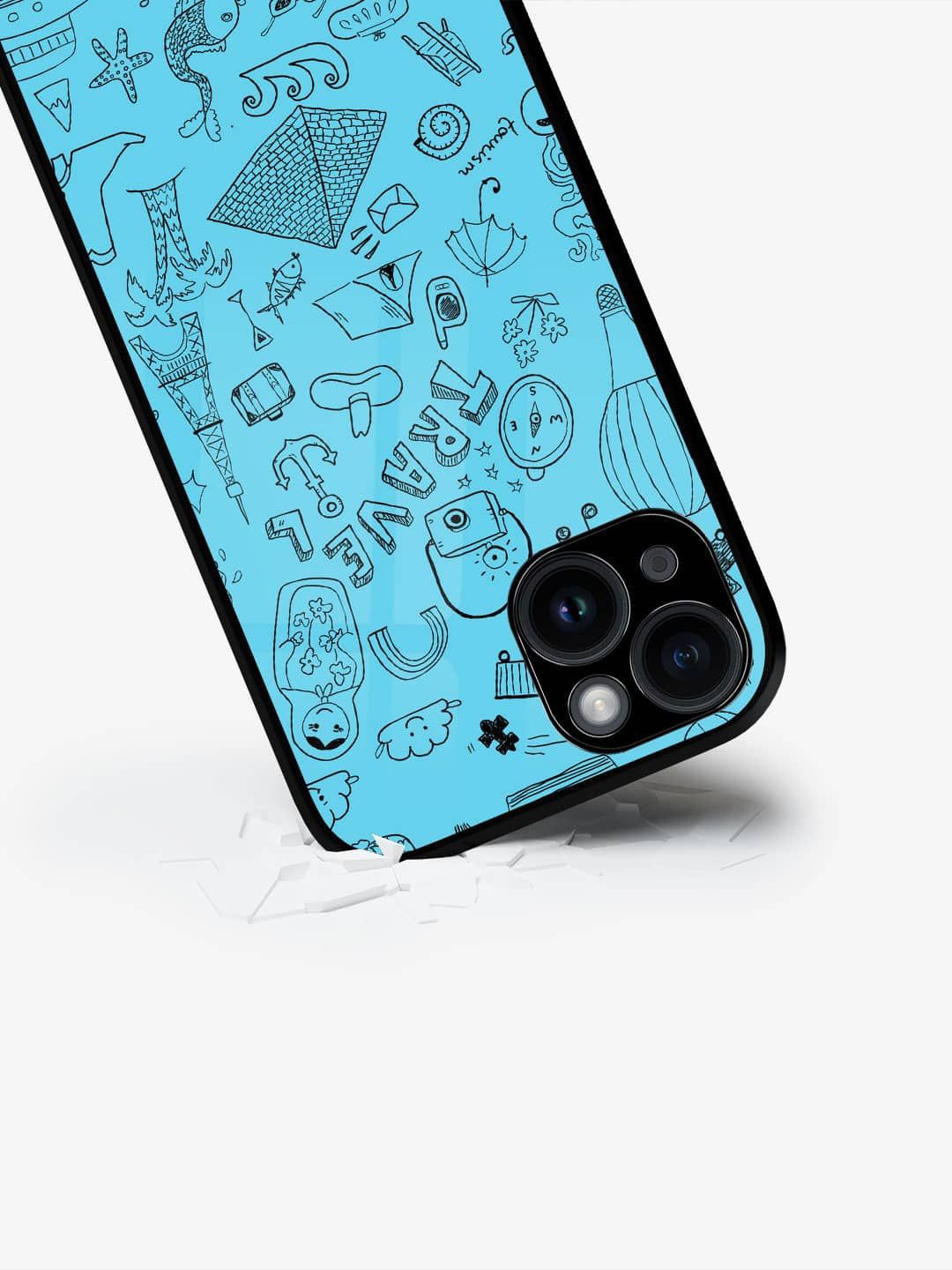 

macmerise Quirky Printed iPhone 15 Back Case Mobile Accessories, Blue