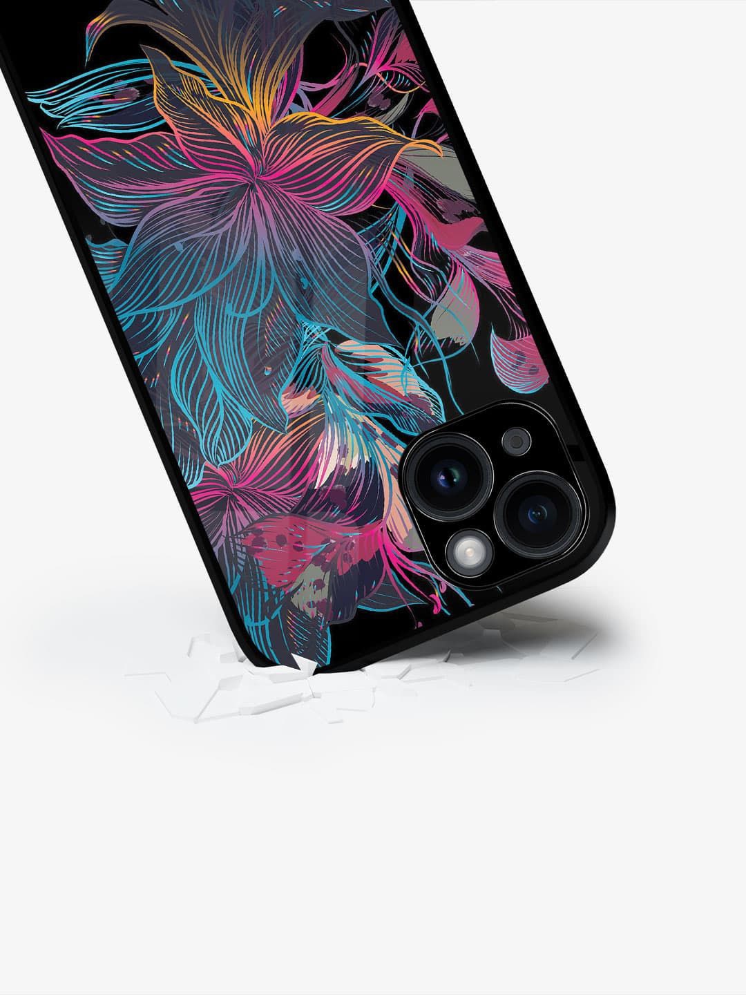 

macmerise Floral Printed iPhone 15 Back Case Mobile Accessories, Blue
