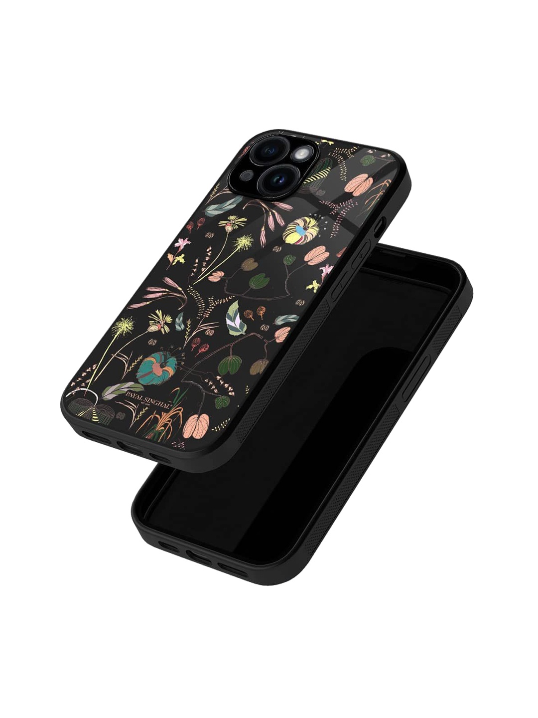 

macmerise Floral Printed iPhone 15 Back Case Mobile Accessories, Grey