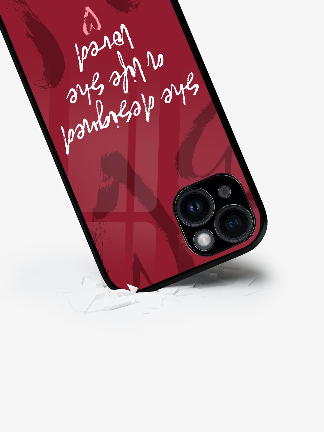 

macmerise Typography Printed iPhone 15 Back Case Mobile Accessories, Red