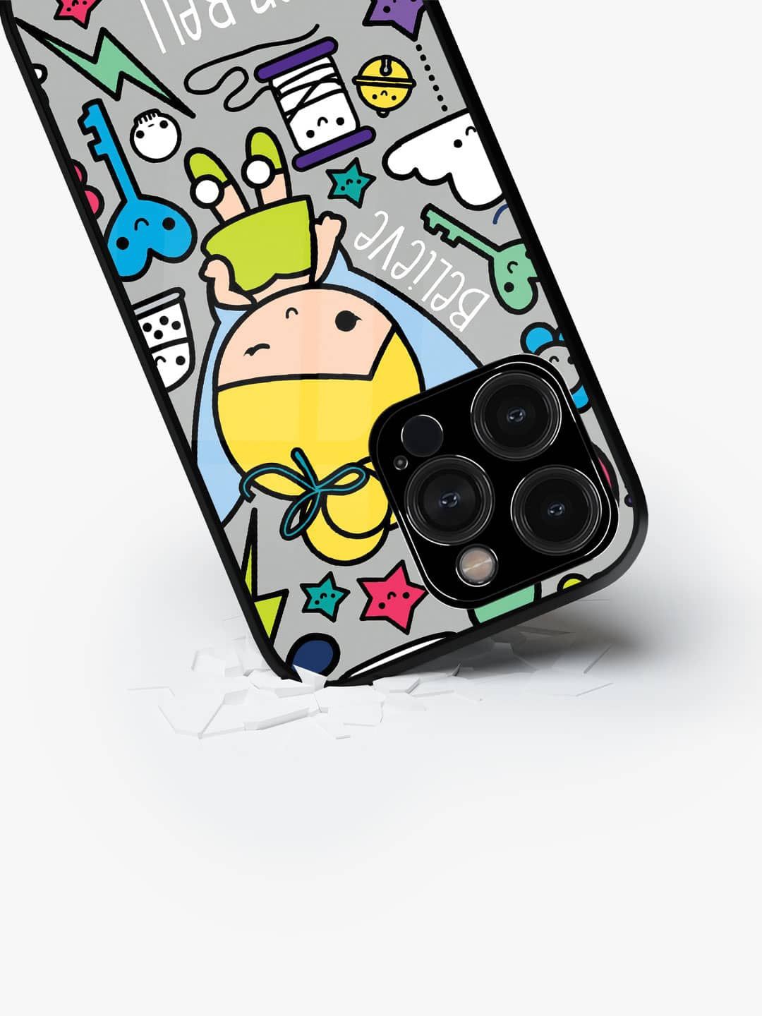

macmerise Quirky Printed iPhone 15 Pro Back Case Mobile Accessories, Grey
