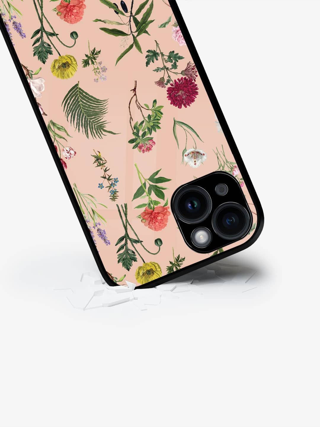 

macmerise Floral Printed iPhone 15 Plus Back Case Mobile Accessories, Pink