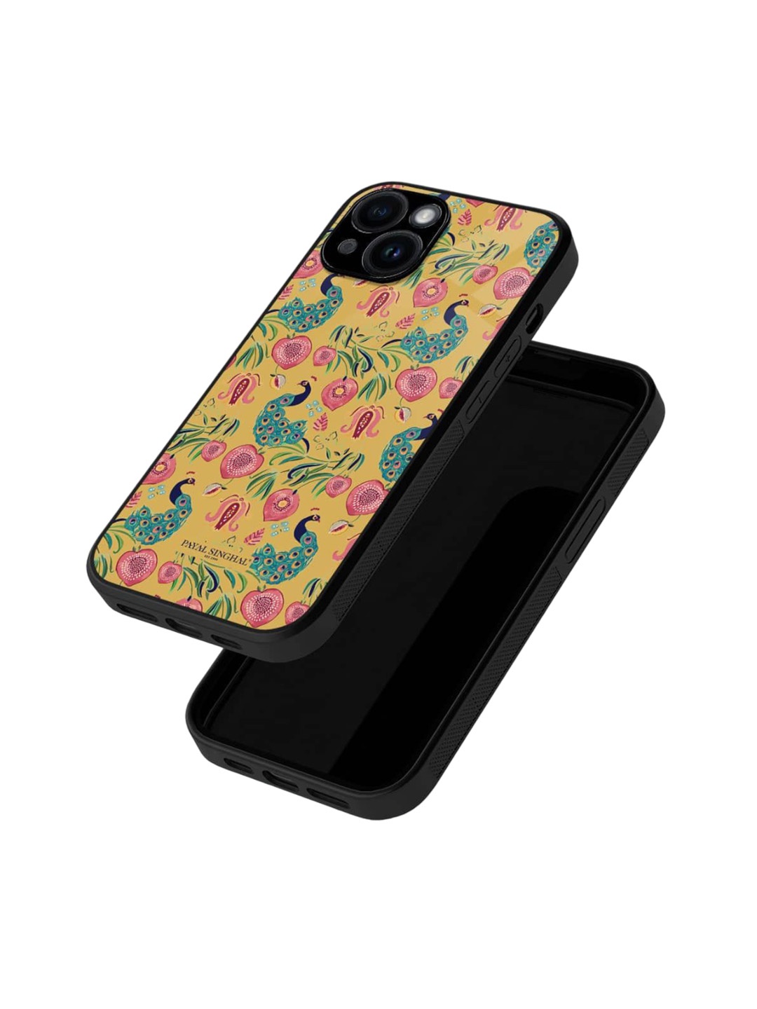 

macmerise Floral Printed iPhone 15 Back Case Mobile Accessories, Yellow
