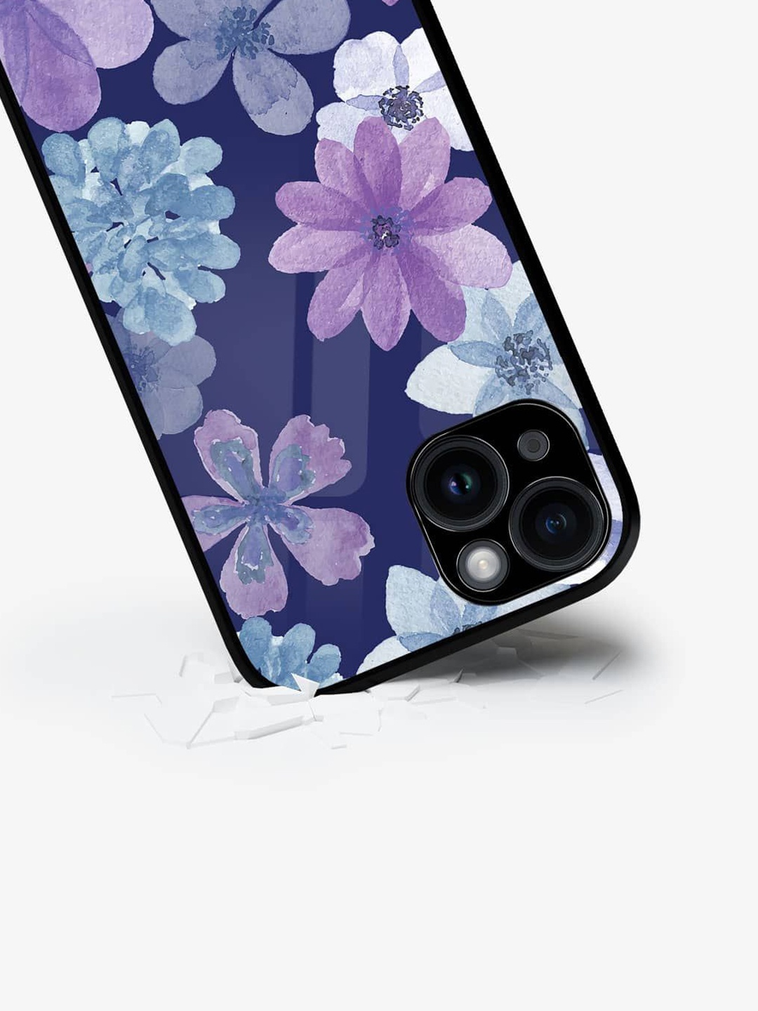 

macmerise Floral Printed iPhone 15 Back Case Mobile Accessories, Purple