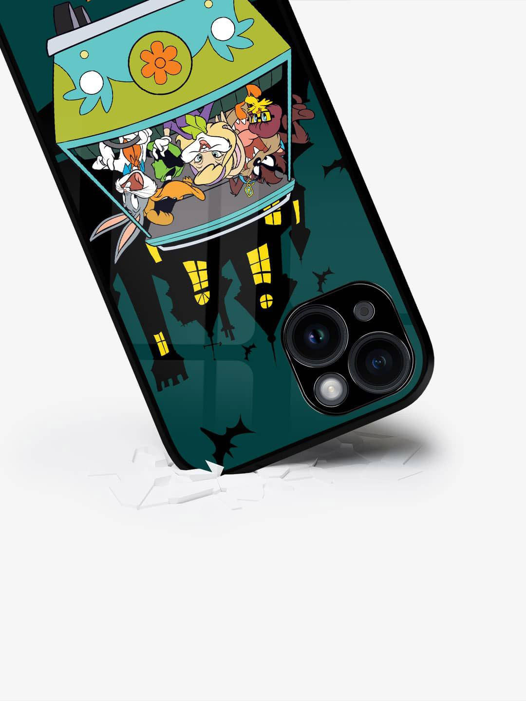 

macmerise Cartoon Characters Printed iPhone 15 Back Case Mobile Accessories, Black
