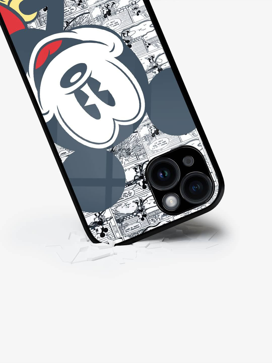 

macmerise Mickey Mouse Printed iPhone 15 Back Case Mobile Accessories, White