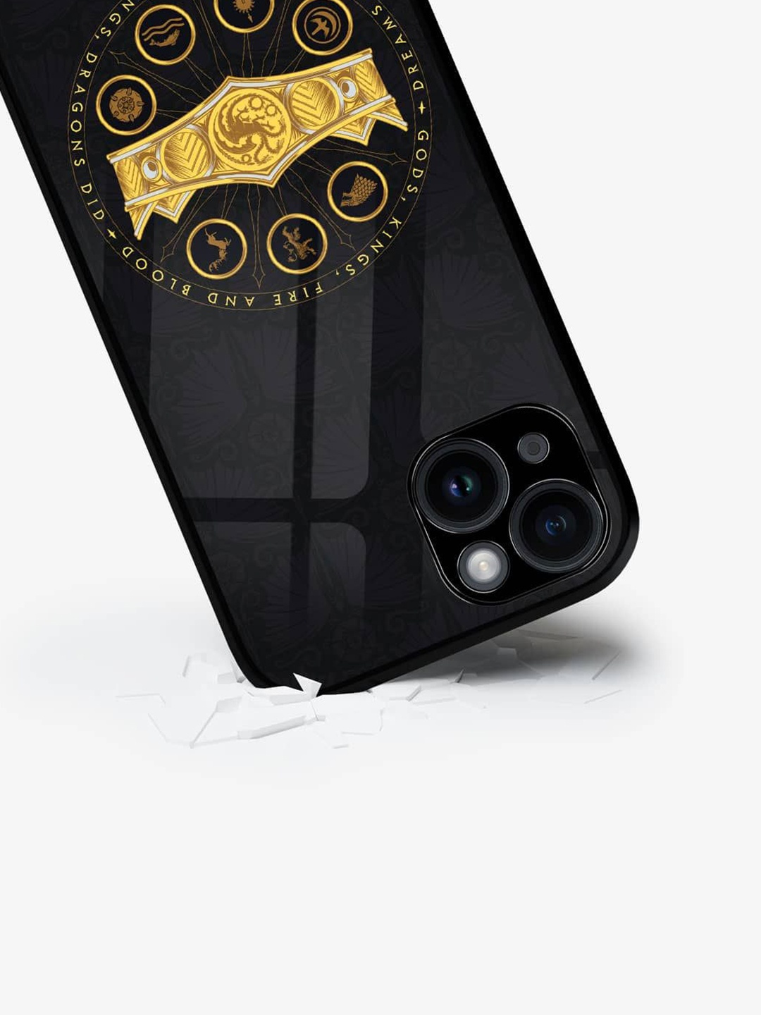 

macmerise Abstract Printed iPhone 15 Plus Back Case Mobile Accessories, Black
