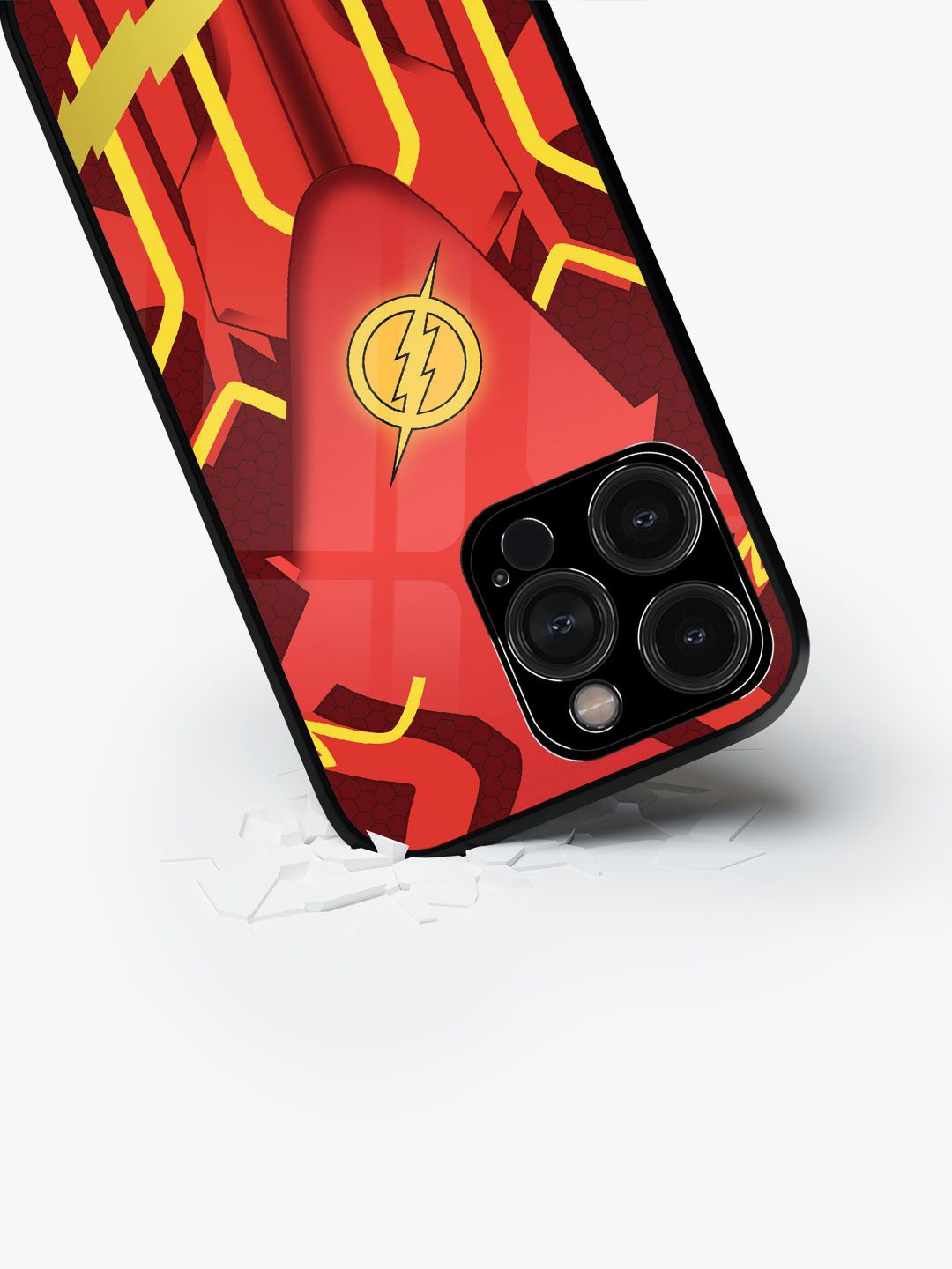 

macmerise Superhero Printed iPhone 15 Pro Back Case Mobile Accessories, Red