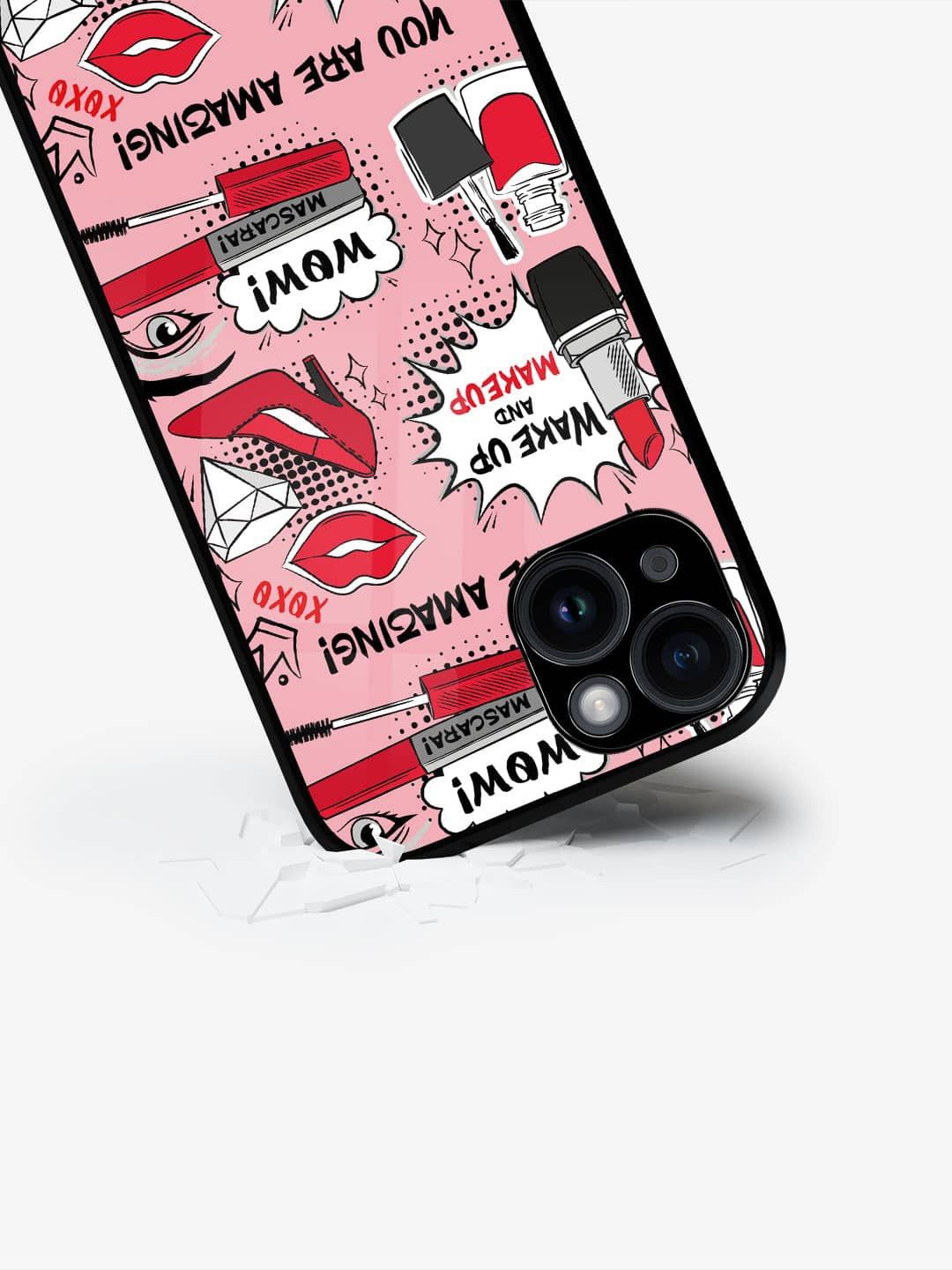 

macmerise Abstract Printed iPhone 15 Plus Back Case Mobile Accessories, Pink