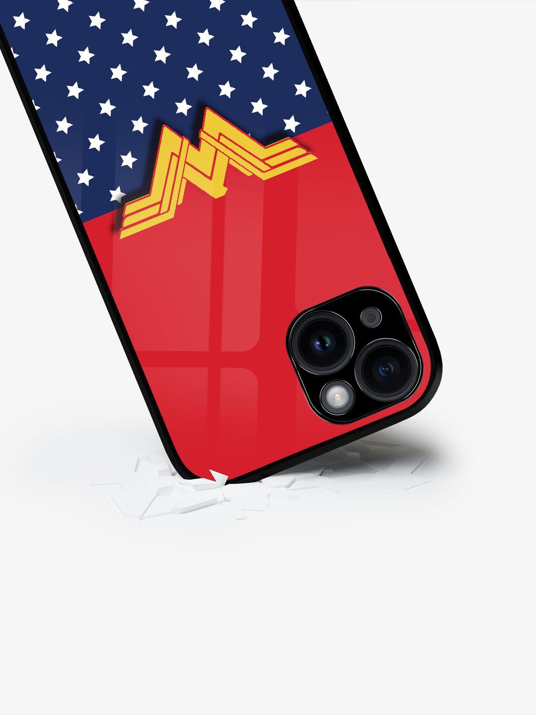 

macmerise Superhero Printed iPhone 15 Back Case Mobile Accessories, Red