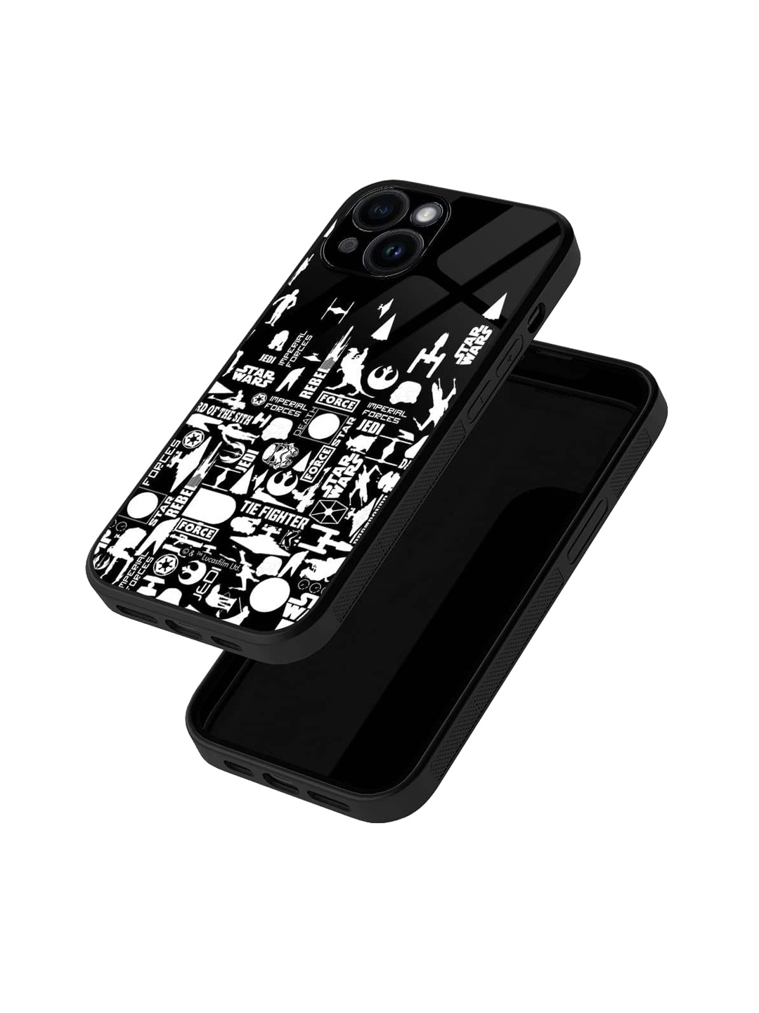 

macmerise Abstract Printed iPhone 15 Back Case Mobile Accessories, Black