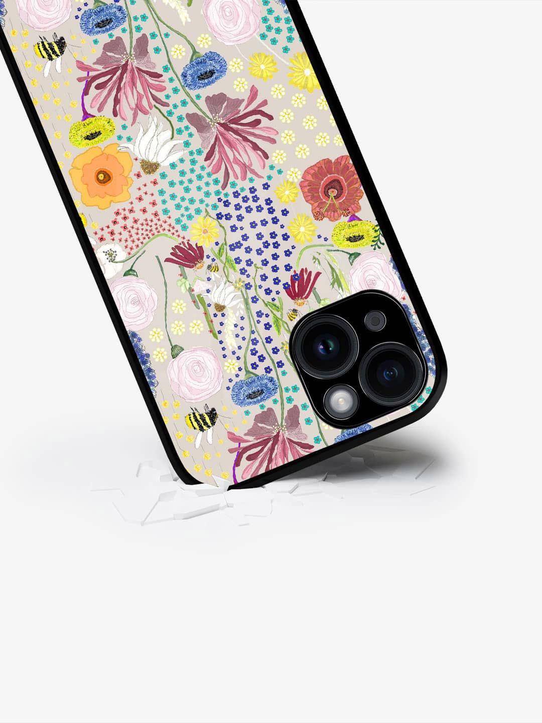 

macmerise Floral Printed iPhone 15 Plus Back Case Mobile Accessories, Pink