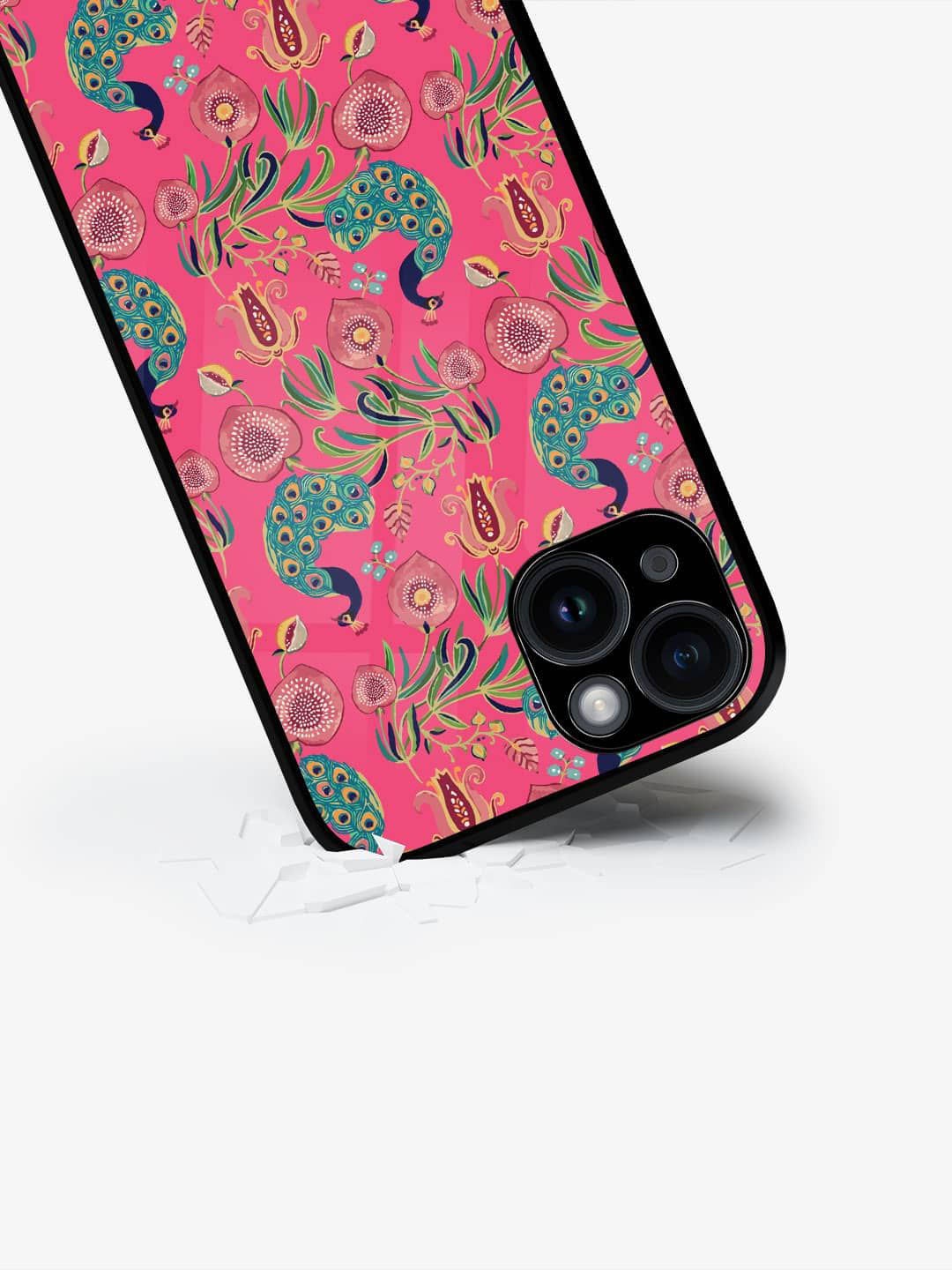 

macmerise Floral Printed iPhone 15 Back Case Mobile Accessories, Pink