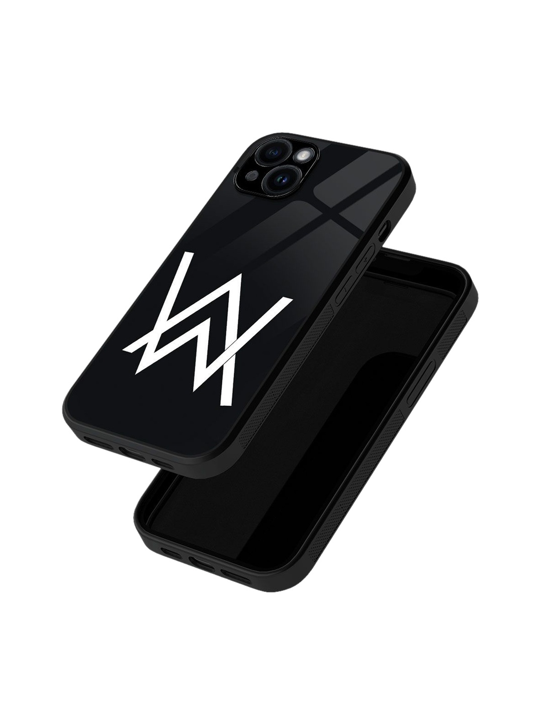 

macmerise Geometric Printed iPhone 15 Plus Back Case Mobile Accessories, Black