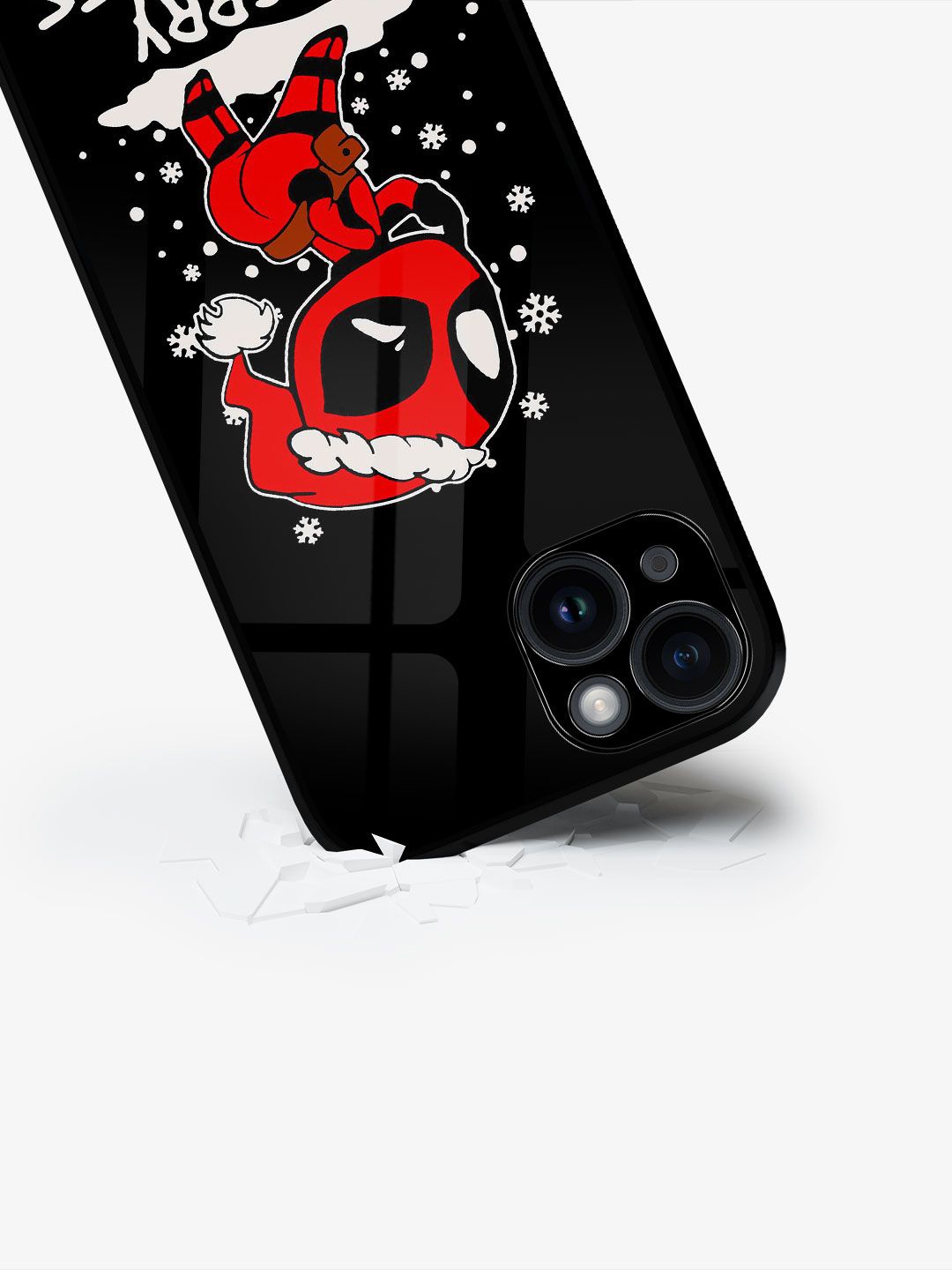 

macmerise Superhero Printed iPhone 15 Back Case Mobile Accessories, Black