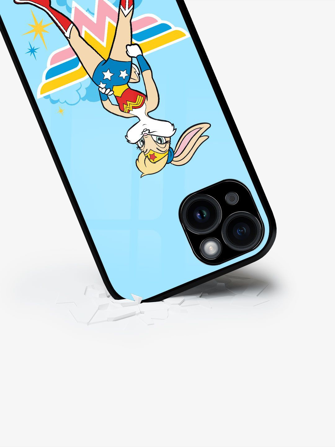 

macmerise Cartoon Characters Printed iPhone 15 Back Case Mobile Accessories, Teal
