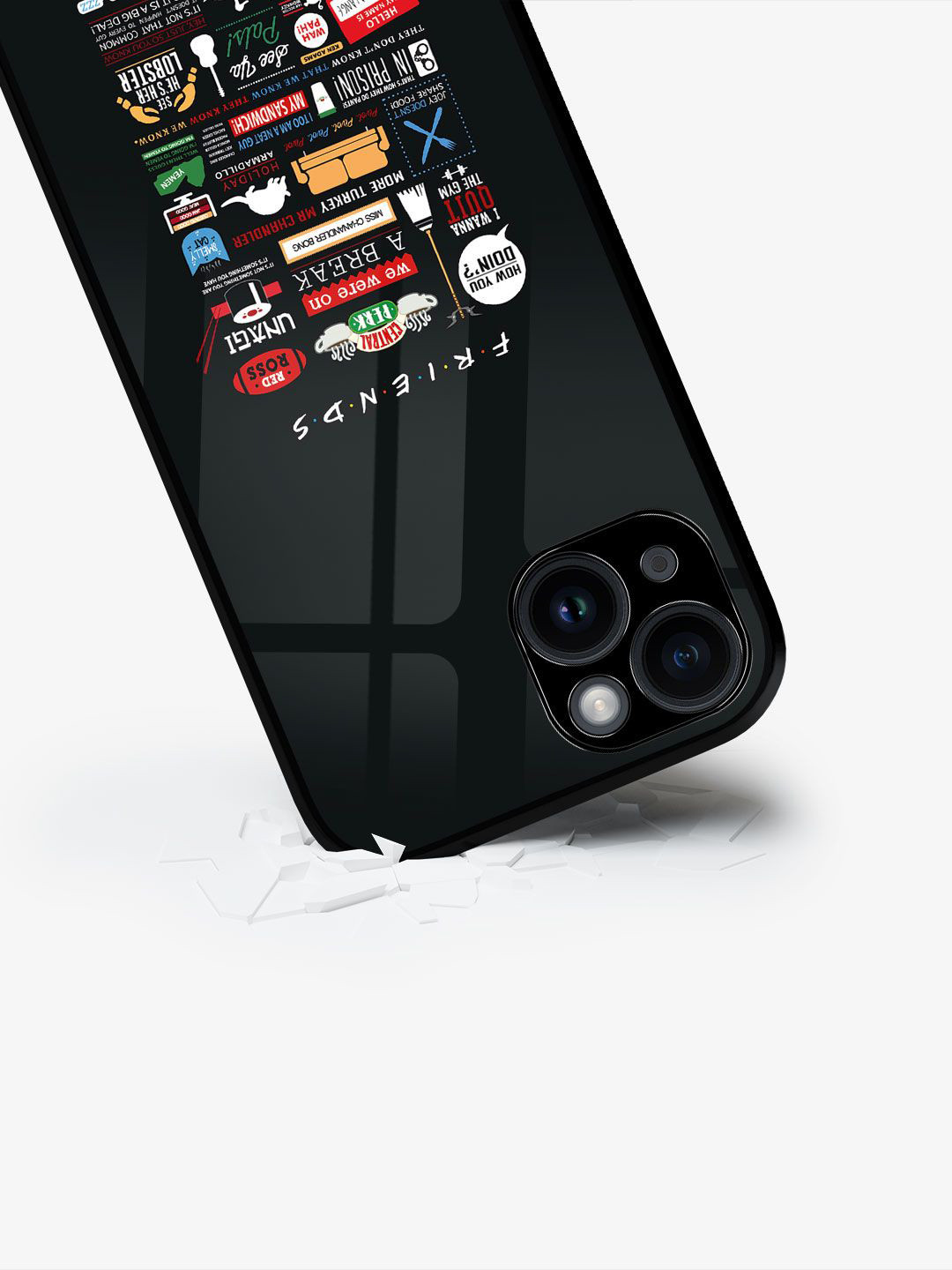 

macmerise Quirky Printed iPhone 15 Back Case Mobile Accessories, Black