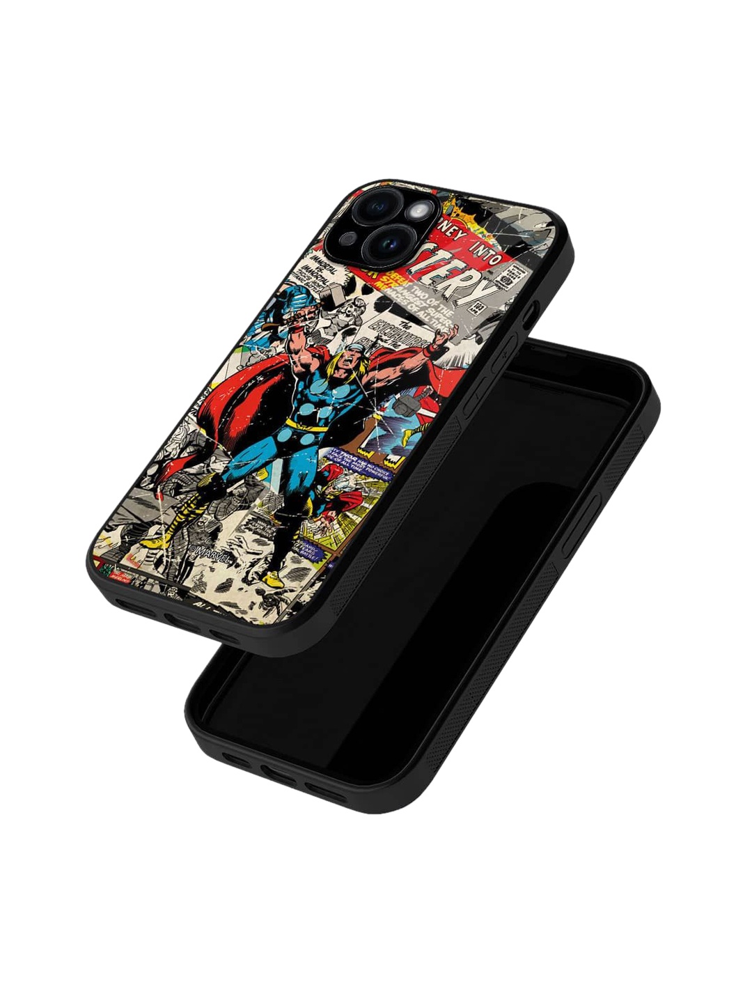 

macmerise Superhero Printed iPhone 15 Plus Back Case Mobile Accessories, Blue