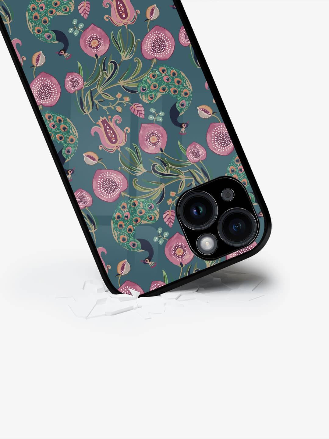 

macmerise Floral Printed iPhone 15 Back Case Mobile Accessories, Green