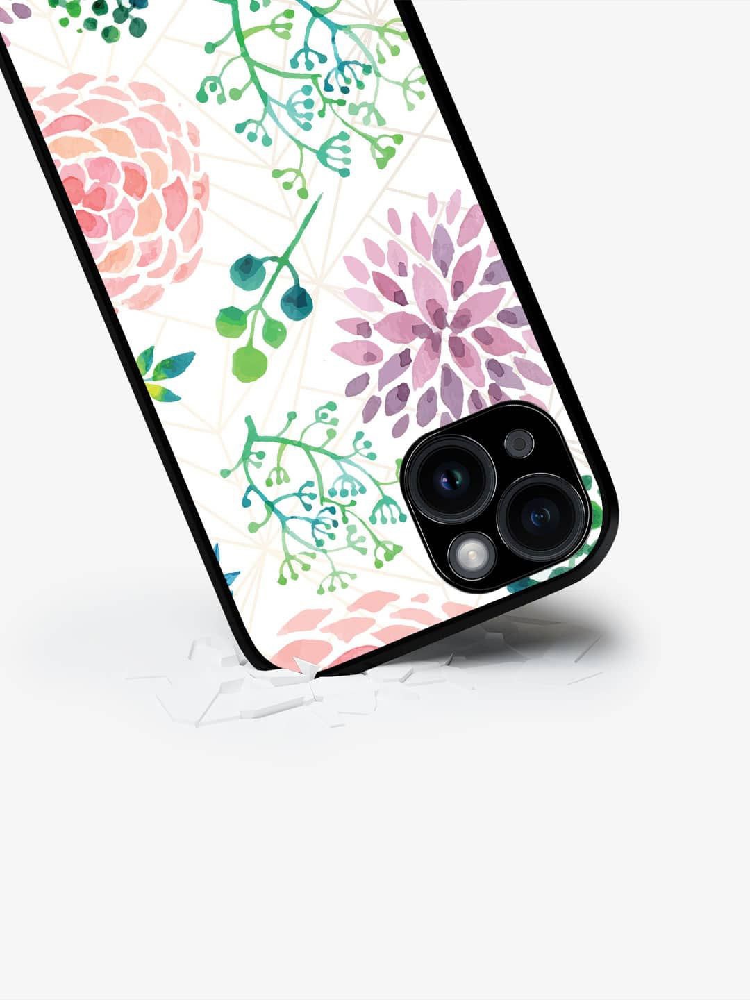 

macmerise Floral Printed iPhone 15 Plus Back Case Mobile Accessories, White