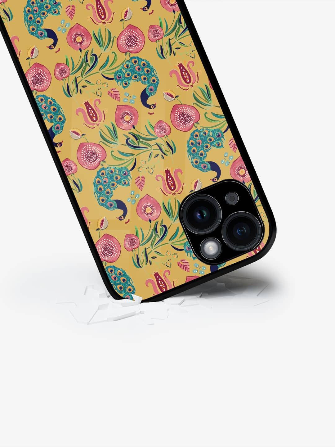 

macmerise Floral Printed iPhone 15 Plus Back Case Mobile Accessories, Yellow
