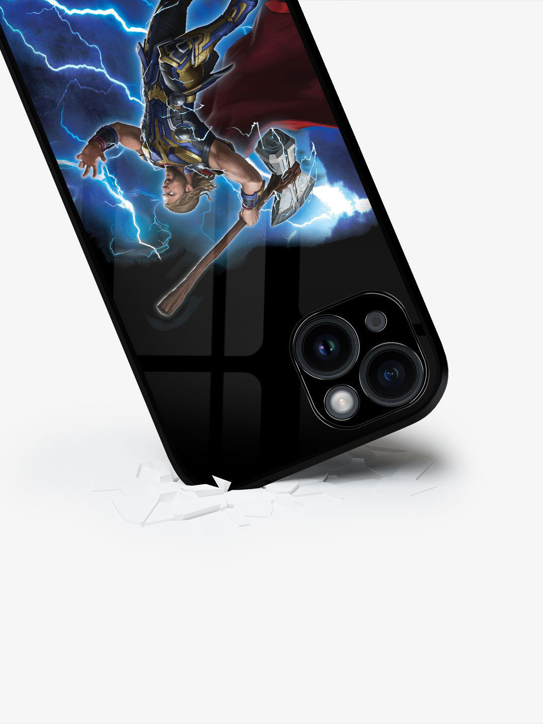 

macmerise Superhero Printed iPhone 15 Back Case Mobile Accessories, Black