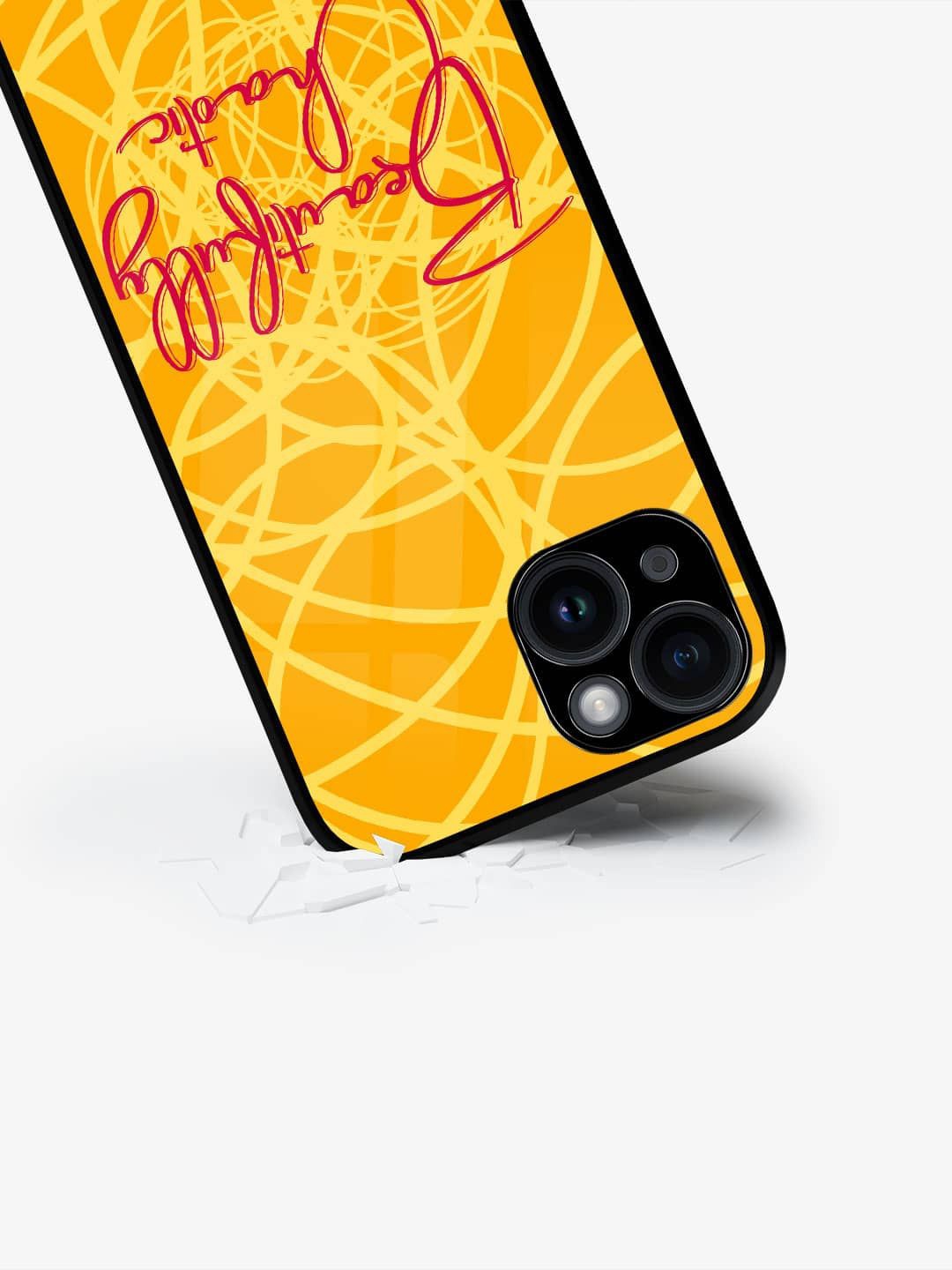 

macmerise Typography Printed iPhone 15 Back Case Mobile Accessories, Yellow