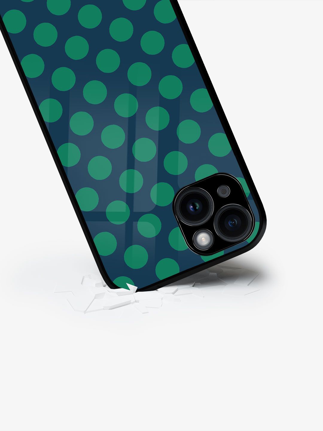 

macmerise Geometric Printed iPhone 15 Plus Back Case Mobile Accessories, Green