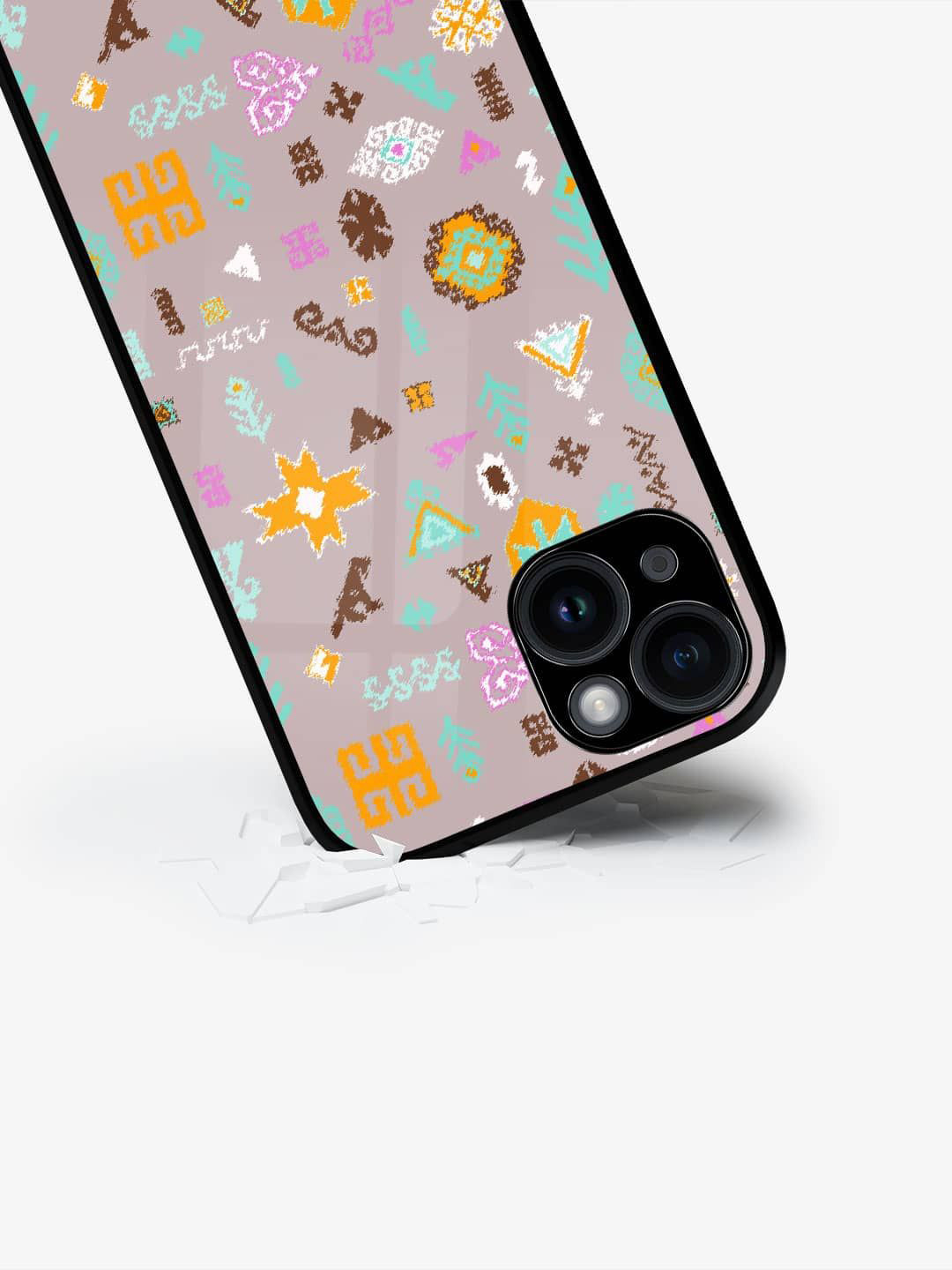 

macmerise Abstract Printed iPhone 15 Back Case Mobile Accessories, Beige