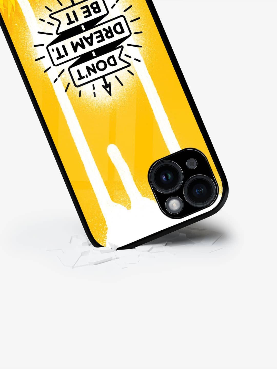 

macmerise Typography Printed iPhone 15 Back Case Mobile Accessories, Yellow
