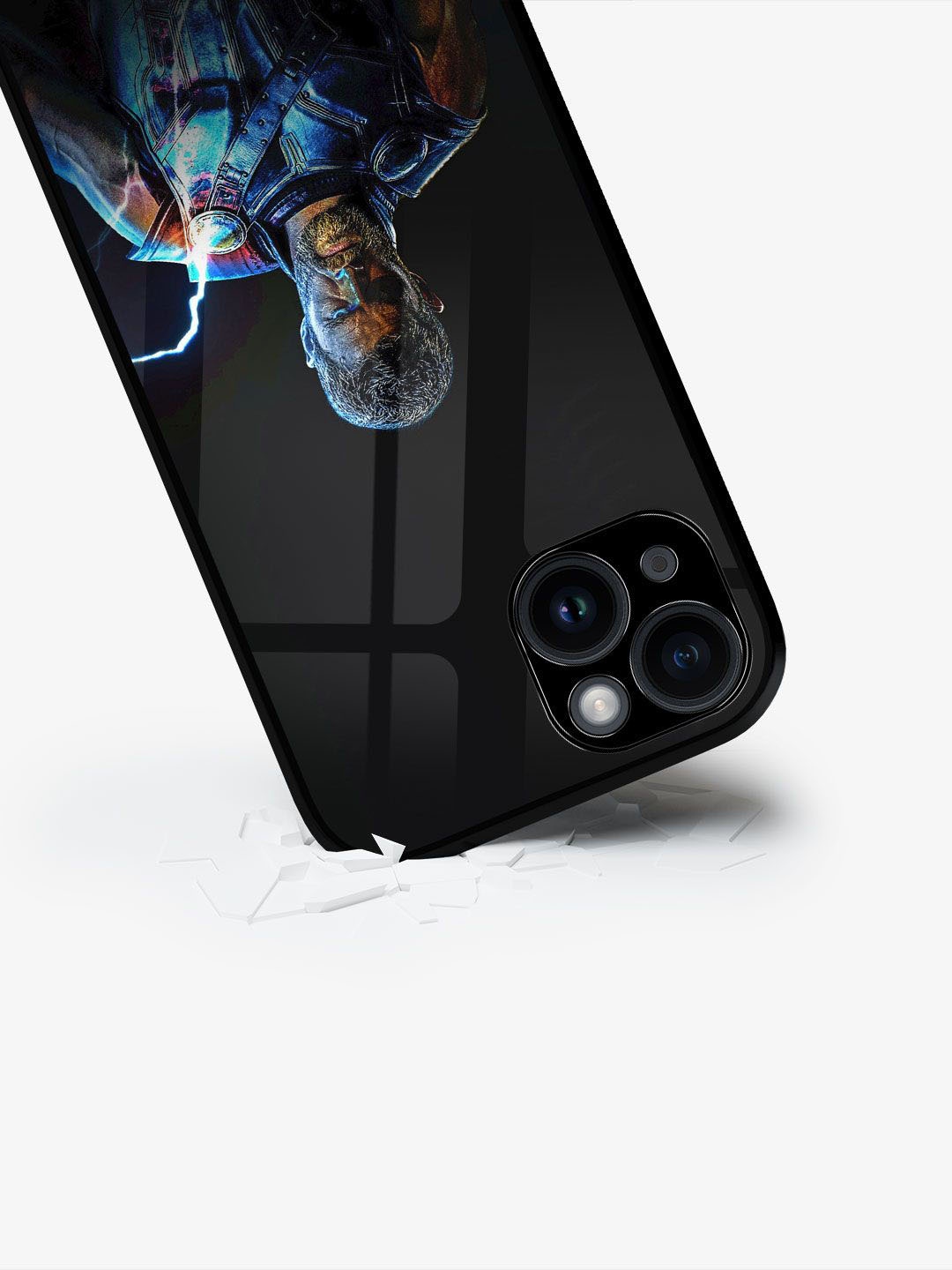 

macmerise Superhero Printed iPhone 15 Plus Back Case Mobile Accessories, Black