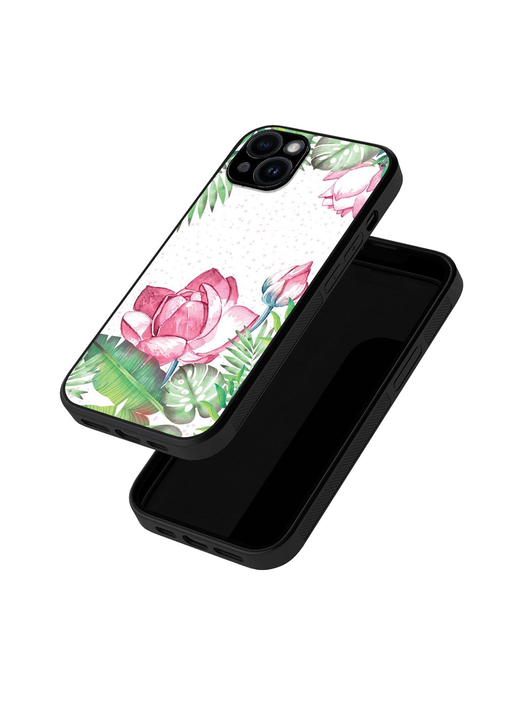 

macmerise Floral Printed iPhone 15 Plus Back Case Mobile Accessories, White