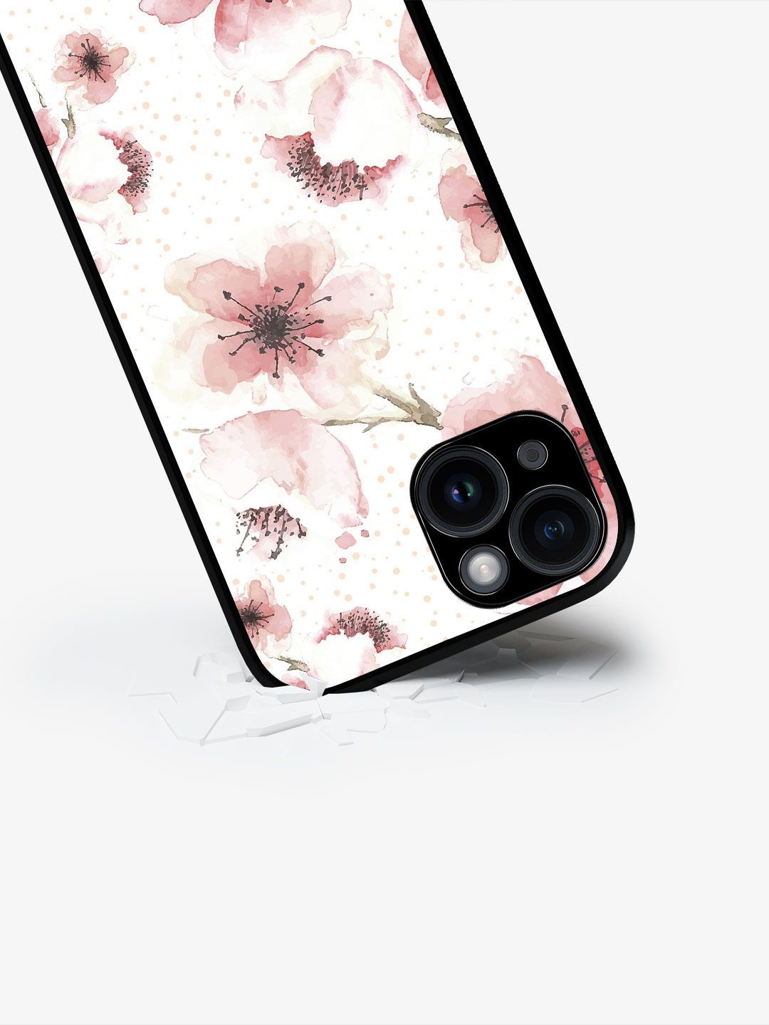 

macmerise Floral Printed iPhone 15 Plus Back Case Mobile Accessories, White