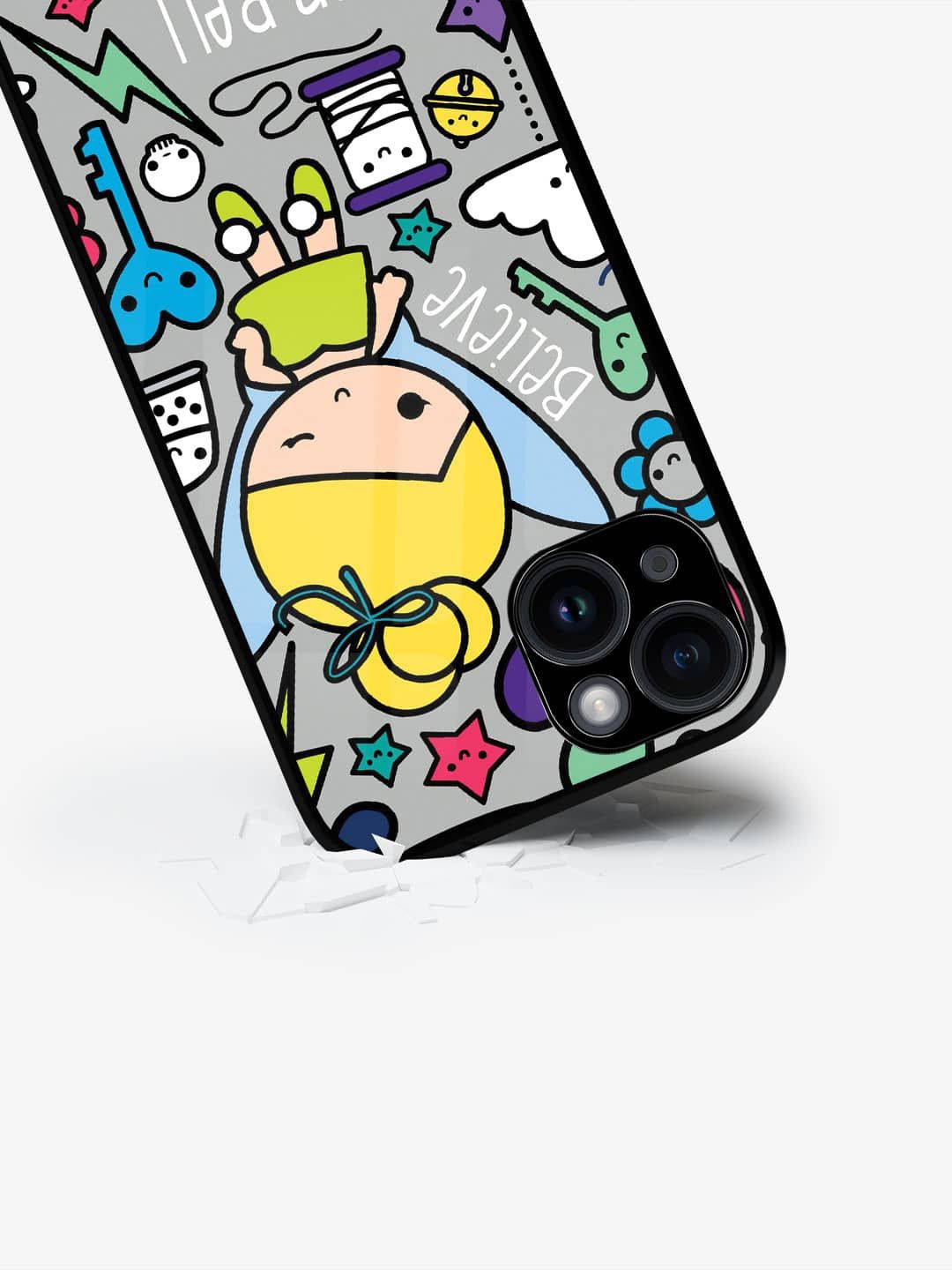 

macmerise Quirky Printed iPhone 15 Back Case Mobile Accessories, Grey