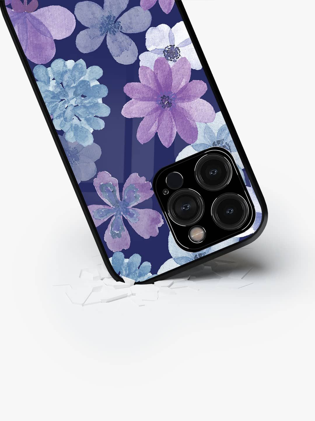 

macmerise Floral Printed iPhone 15 Pro Back Case Mobile Accessories, Lavender