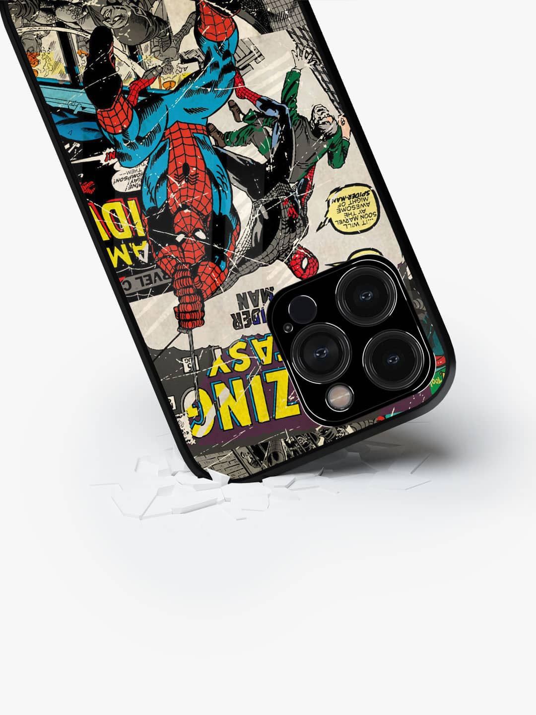 

macmerise Superhero Printed iPhone 15 Pro Max Back Case Mobile Accessories, Red