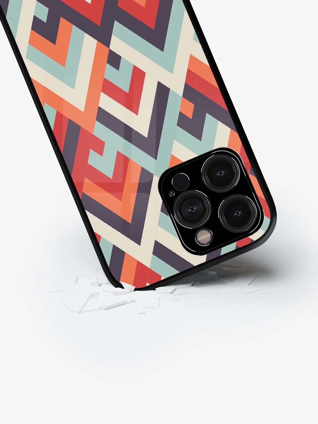 

macmerise Abstract Printed iPhone 15 Pro Max Back Case Mobile Accessories, Red