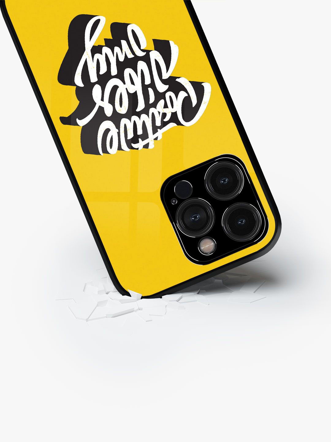 

macmerise Typography Printed iPhone 15 Pro Back Case Mobile Accessories, Yellow