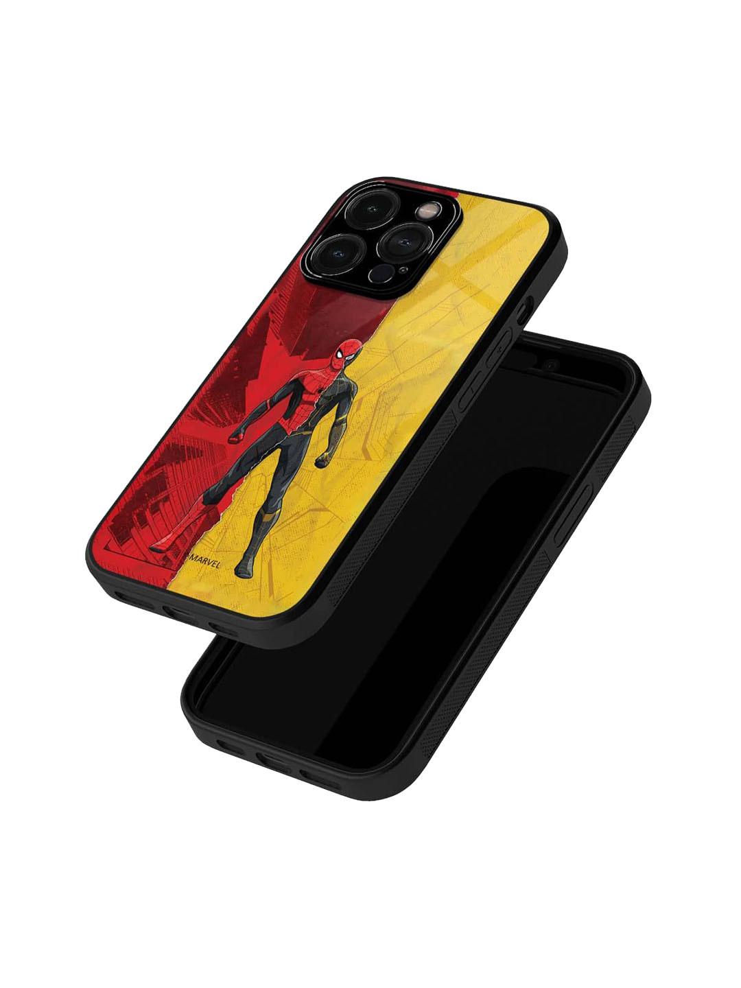 

macmerise Superhero Printed iPhone 15 Pro Back Case Mobile Accessories, Red