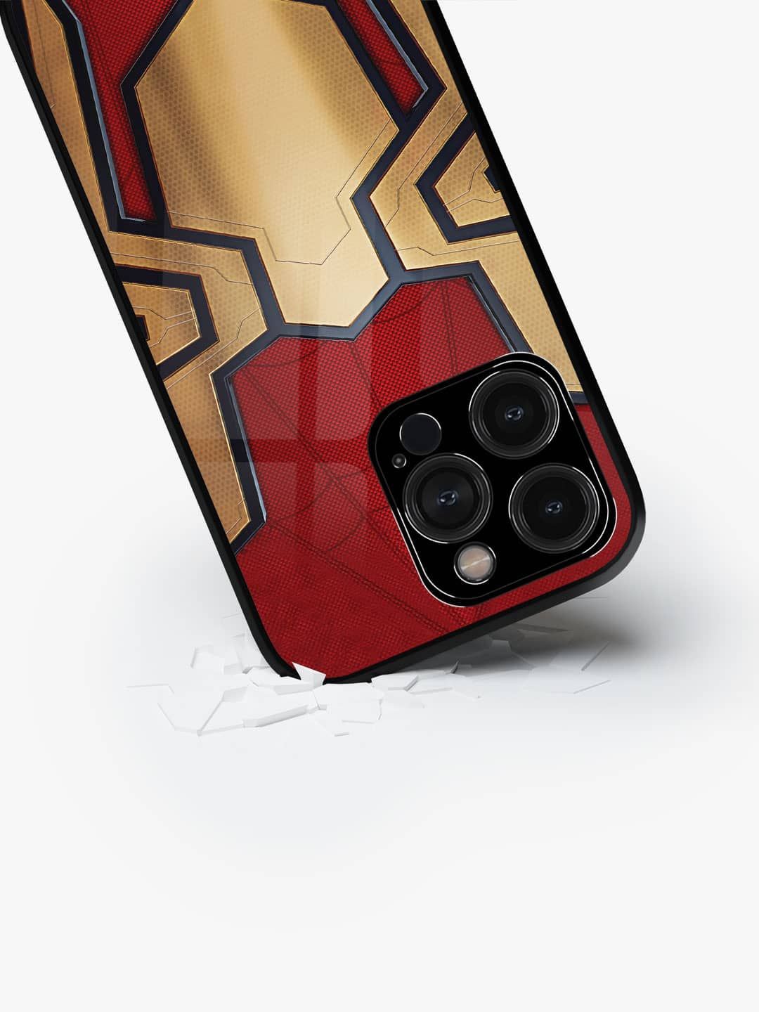 

macmerise Superhero Printed iPhone 15 Pro Back Case Mobile Accessories, Red