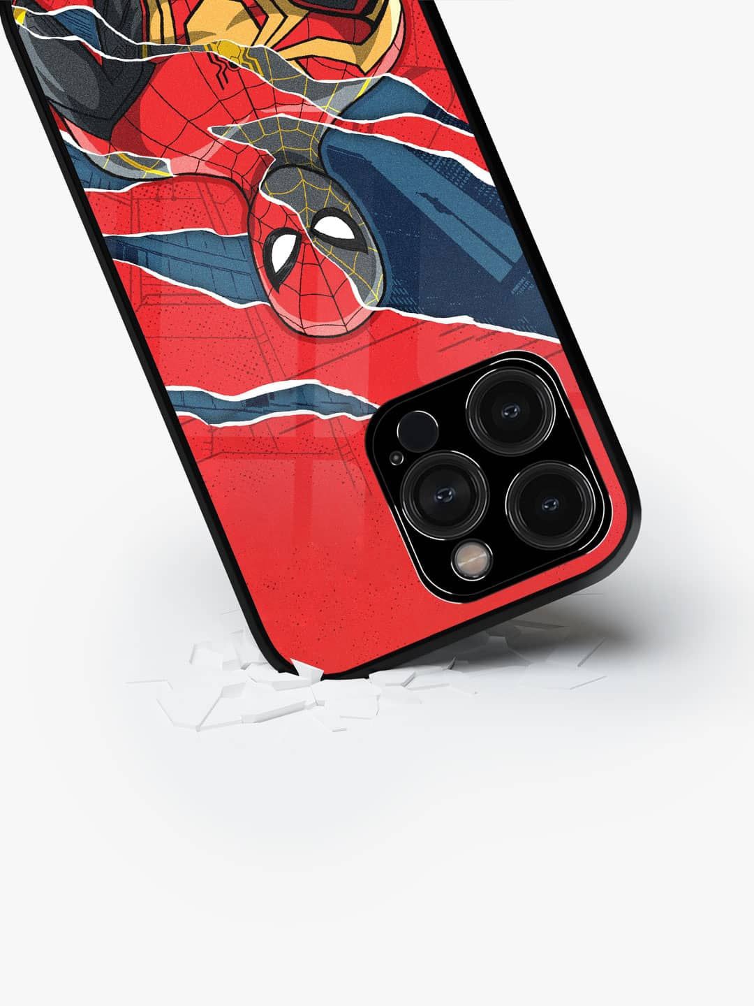 

macmerise Superhero Printed iPhone 15 Pro Back Case Mobile Accessories, Red