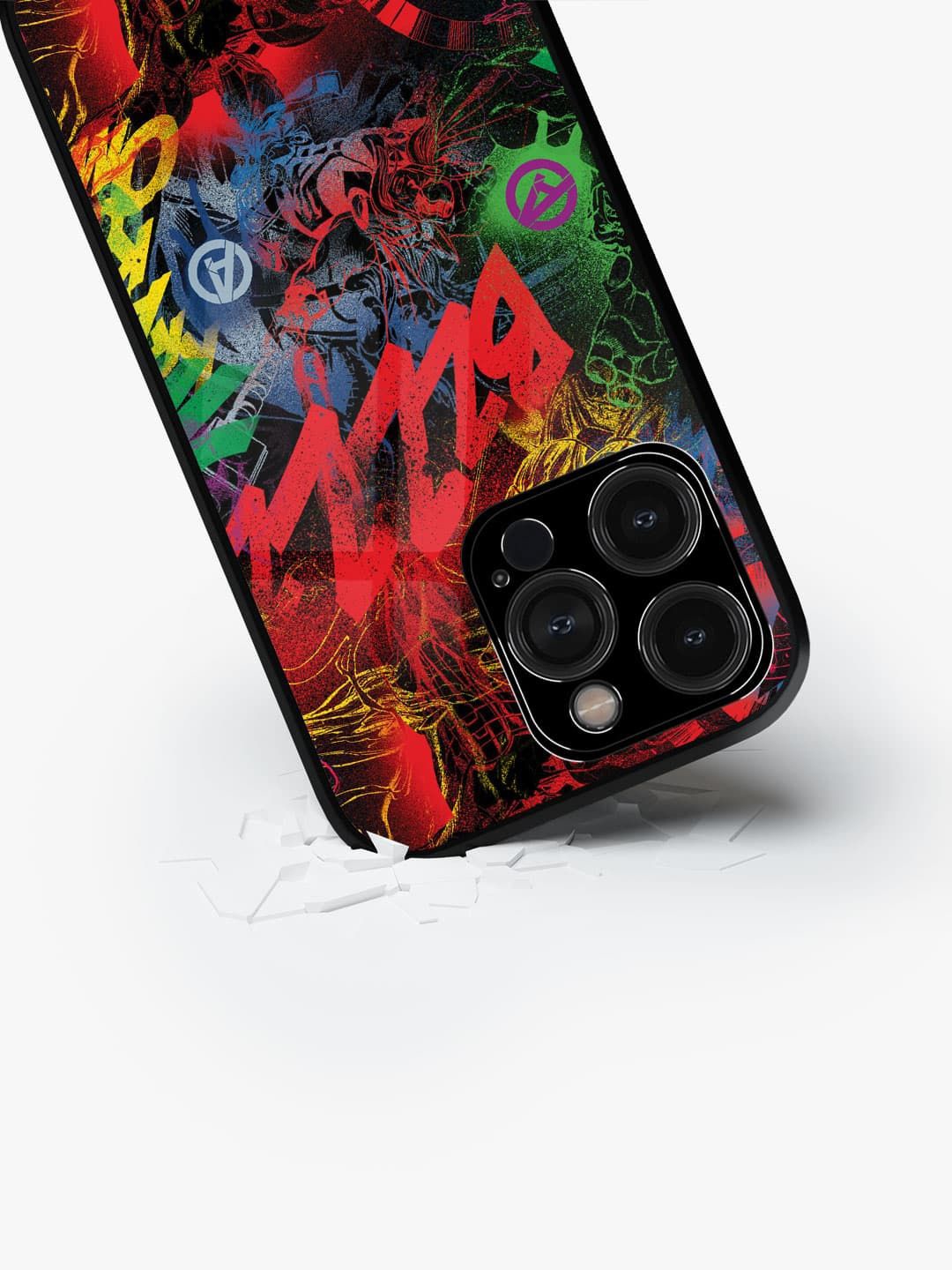 

macmerise Superhero Printed iPhone 15 Pro Back Case Mobile Accessories, Red